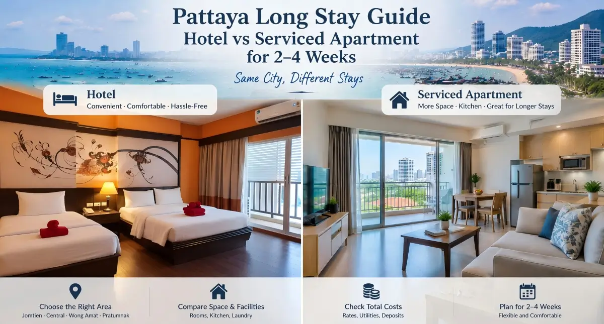 The hotel's public website does not currently show a dedicated long-stay package. Contact the hotel for an exact-date quote and compare it with the displayed room choices and booking terms.