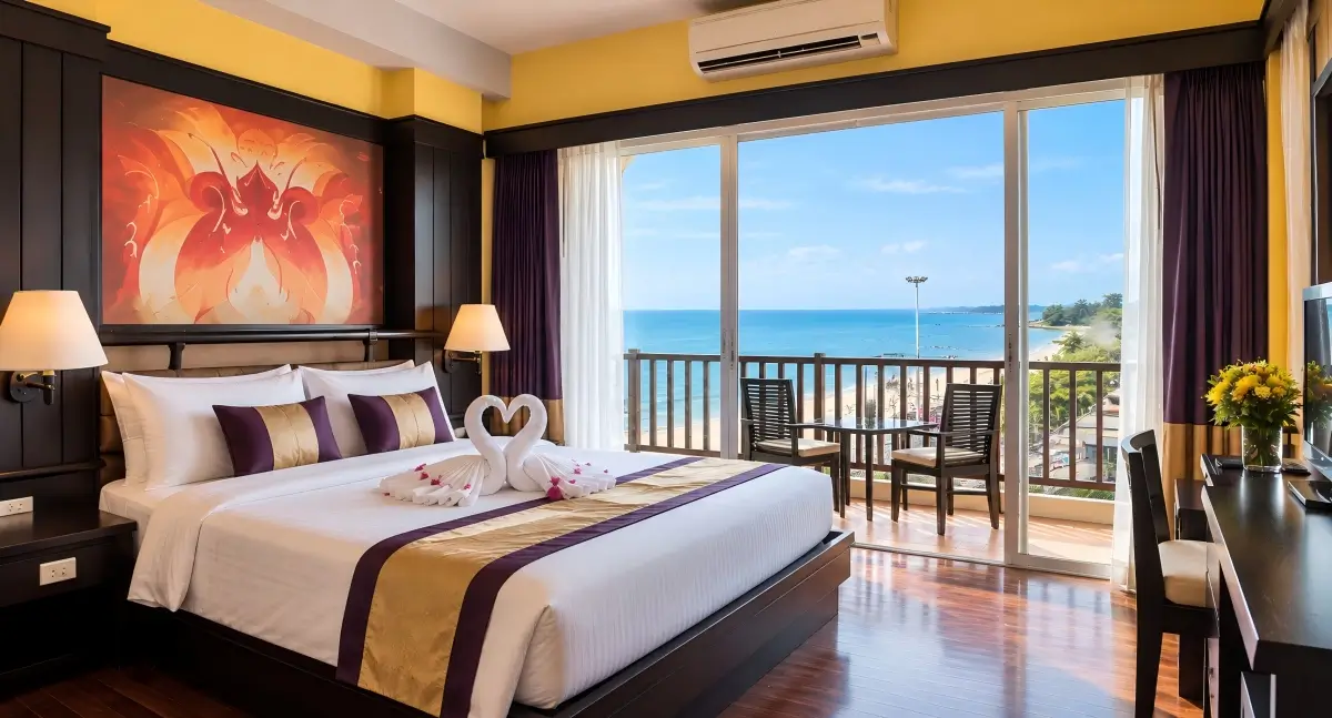 Couple comparing a budget hotel room in Pattaya_Budget Hotel Rooms for Couples in Pattaya_sarita chalet & spa